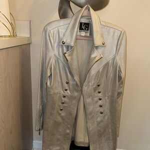 LG Women's Metallic Silver Blazer